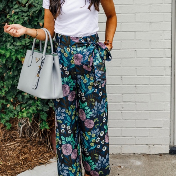 NWT J.Crew Abigail Borg silk wide leg pants - Picture 3 of 10